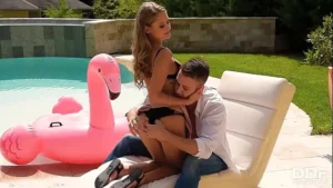xnxx Bikini teen gets her sweet wet pink fucked hard by the pool