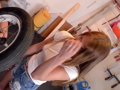 Sexy Teen in Knee High Socks Rides Cock in a Repair shop Xvideos